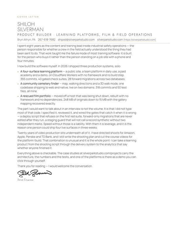 Cover Letter