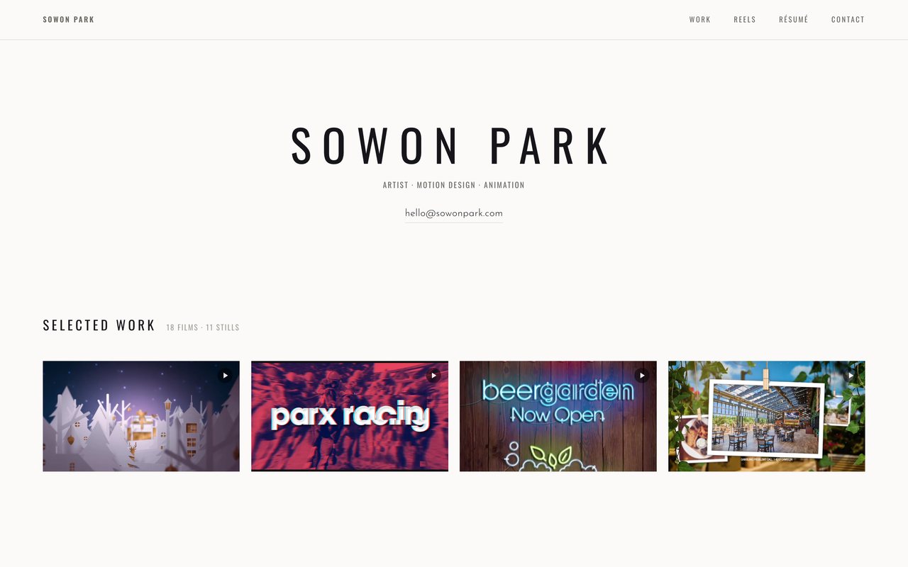 sowonpark.com screenshot